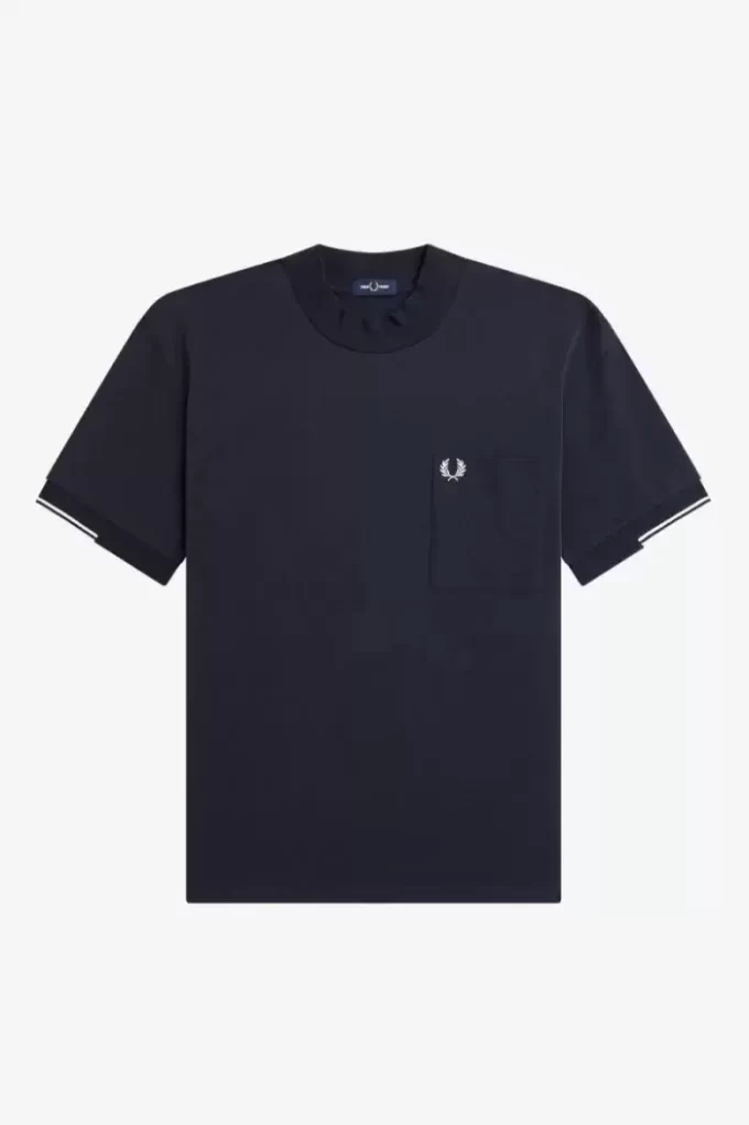Herren-T-Shirt mit gerippten Ärmeln