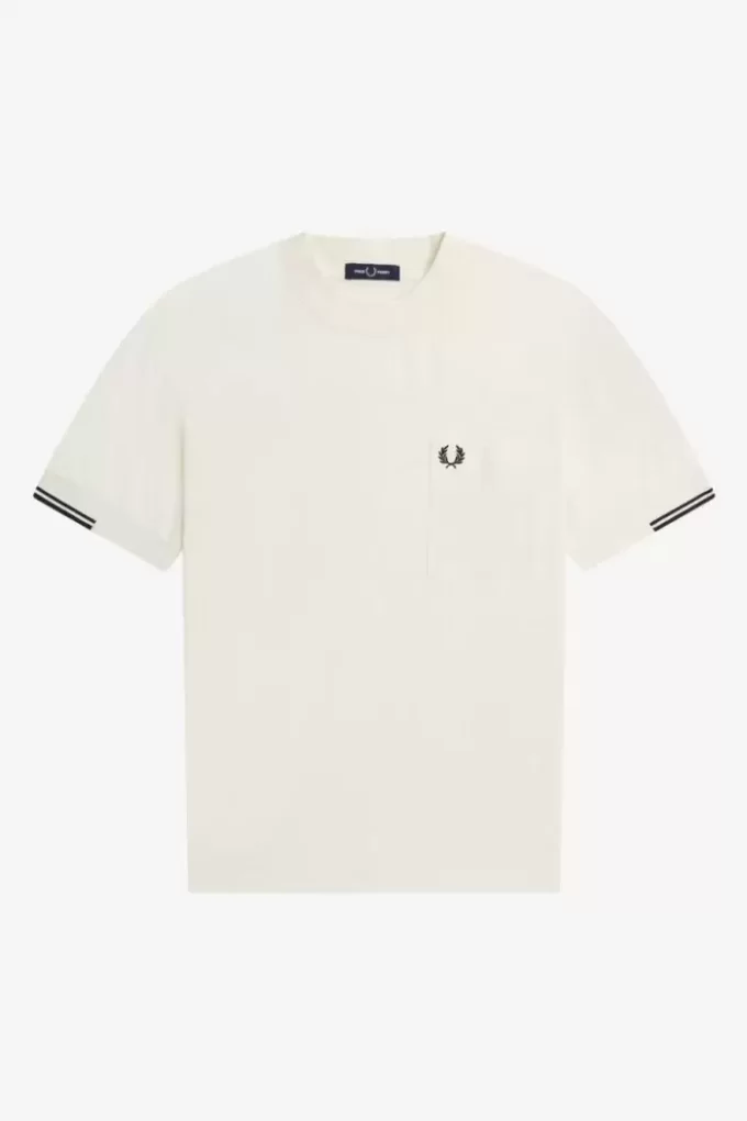 Herren-T-Shirt mit gerippten Ärmeln