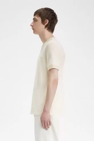 Herren-T-Shirt mit gestreiften Bündchen