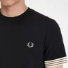 Herren-T-Shirt mit gestreiften Bündchen