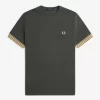 Herren-T-Shirt mit gestreiften Bündchen