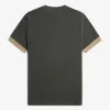 Herren-T-Shirt mit gestreiften Bündchen
