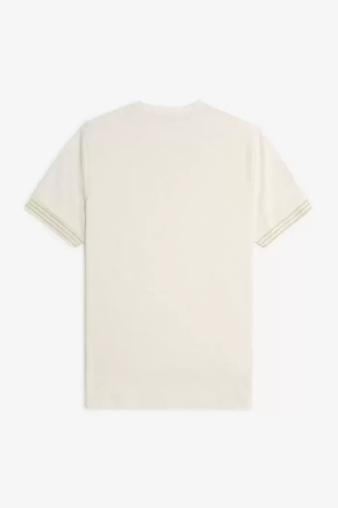 Herren-T-Shirt mit gestreiften Bündchen