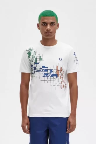 Herren-T-Shirt mit Gittermuster