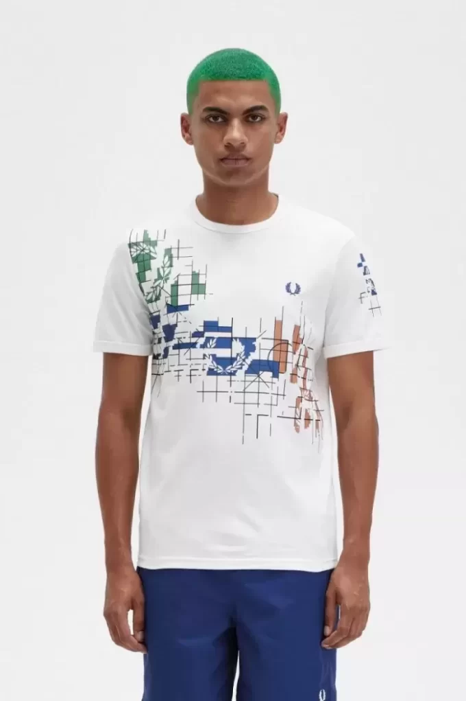 Herren-T-Shirt mit Gittermuster