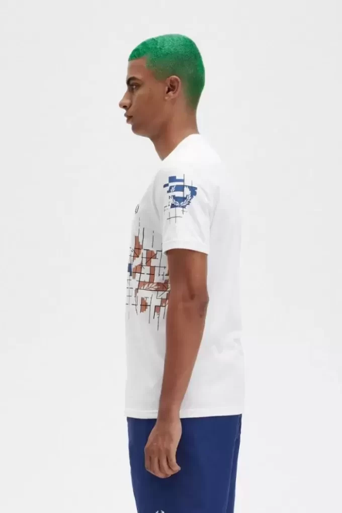 Herren-T-Shirt mit Gittermuster