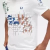Herren-T-Shirt mit Gittermuster