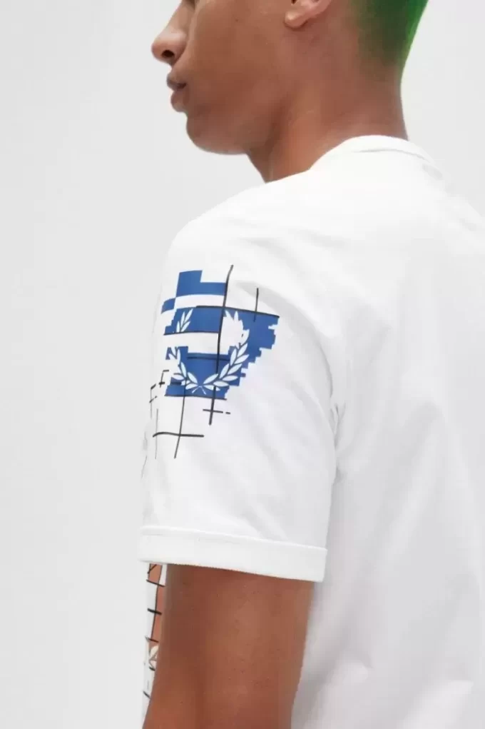 Herren-T-Shirt mit Gittermuster