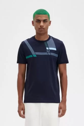 Herren-T-Shirt mit Glitch-Print