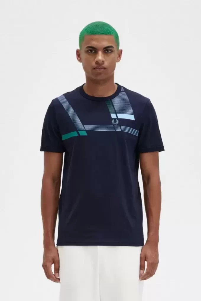 Herren-T-Shirt mit Glitch-Print