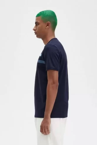 Herren-T-Shirt mit Glitch-Print