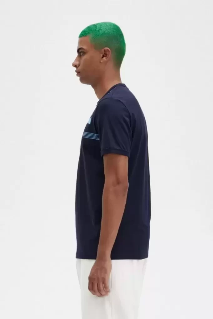 Herren-T-Shirt mit Glitch-Print