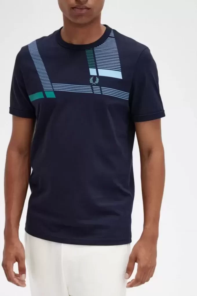 Herren-T-Shirt mit Glitch-Print