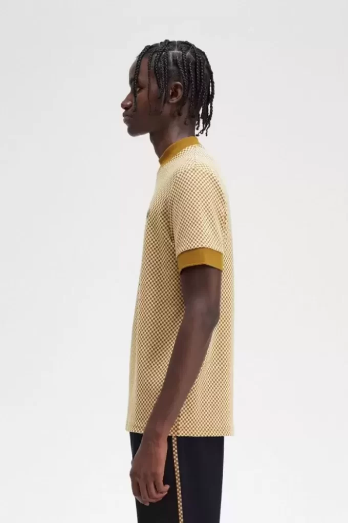 Herren-T-Shirt mit Mikro-Schachbrettmuster