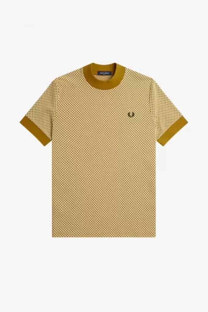 Herren-T-Shirt mit Mikro-Schachbrettmuster
