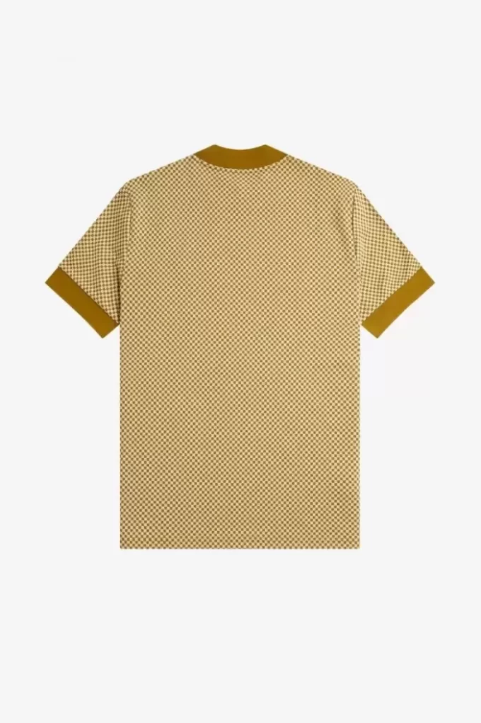 Herren-T-Shirt mit Mikro-Schachbrettmuster