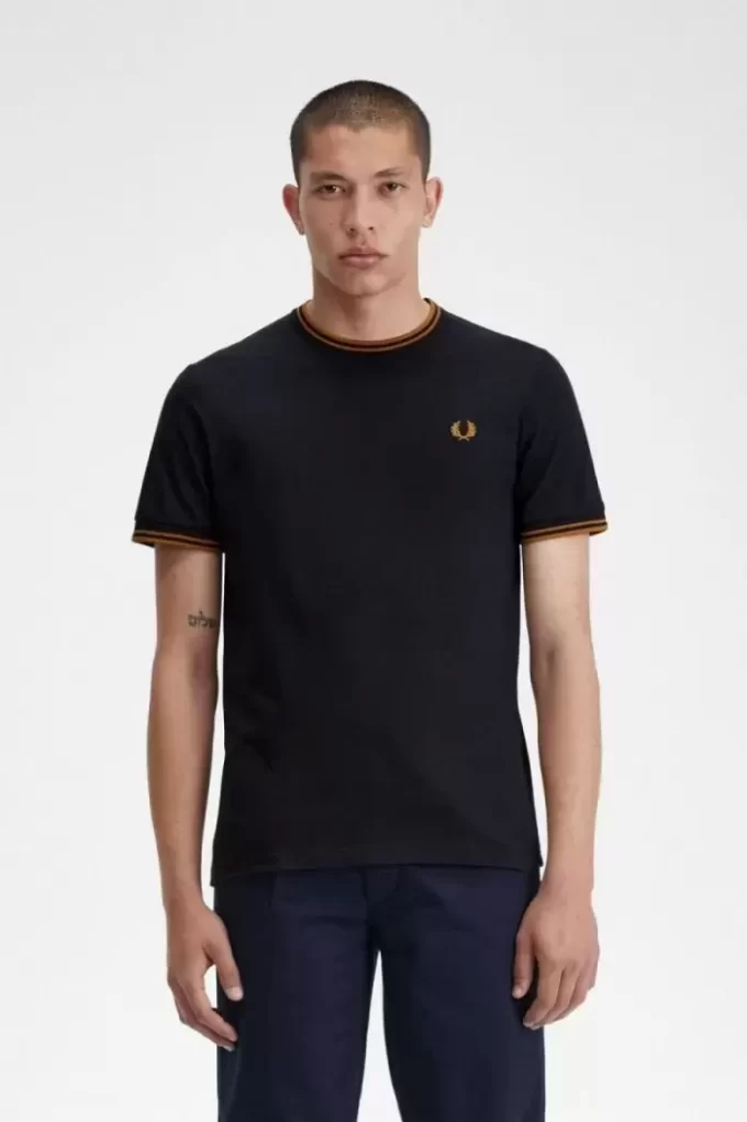 Herren-T-Shirt mit zwei Streifen