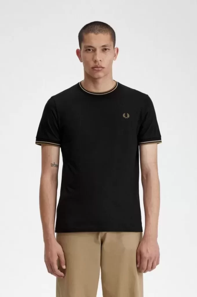 Herren-T-Shirt mit zwei Streifen