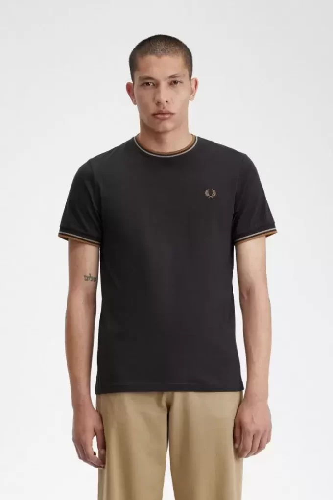 Herren-T-Shirt mit zwei Streifen