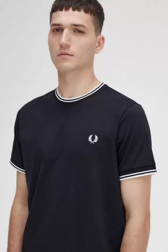 Herren-T-Shirt mit zwei Streifen