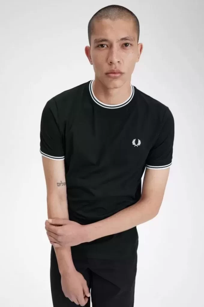 Herren-T-Shirt mit zwei Streifen