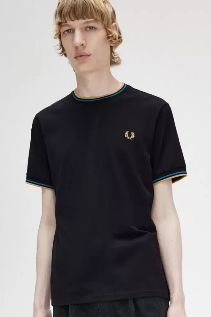 Herren-T-Shirt mit zwei Streifen