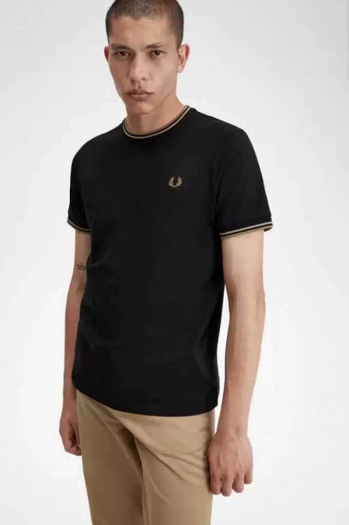 Herren-T-Shirt mit zwei Streifen