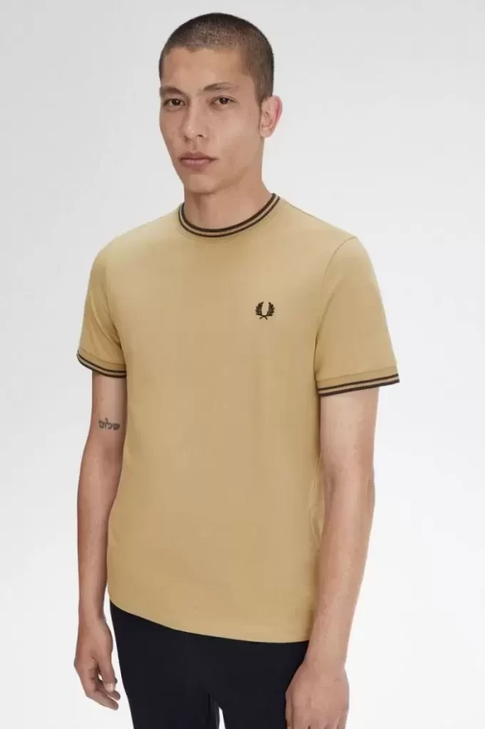 Herren-T-Shirt mit zwei Streifen