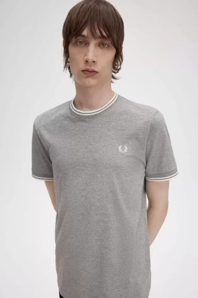 Herren-T-Shirt mit zwei Streifen