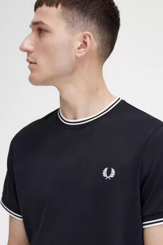 Herren-T-Shirt mit zwei Streifen