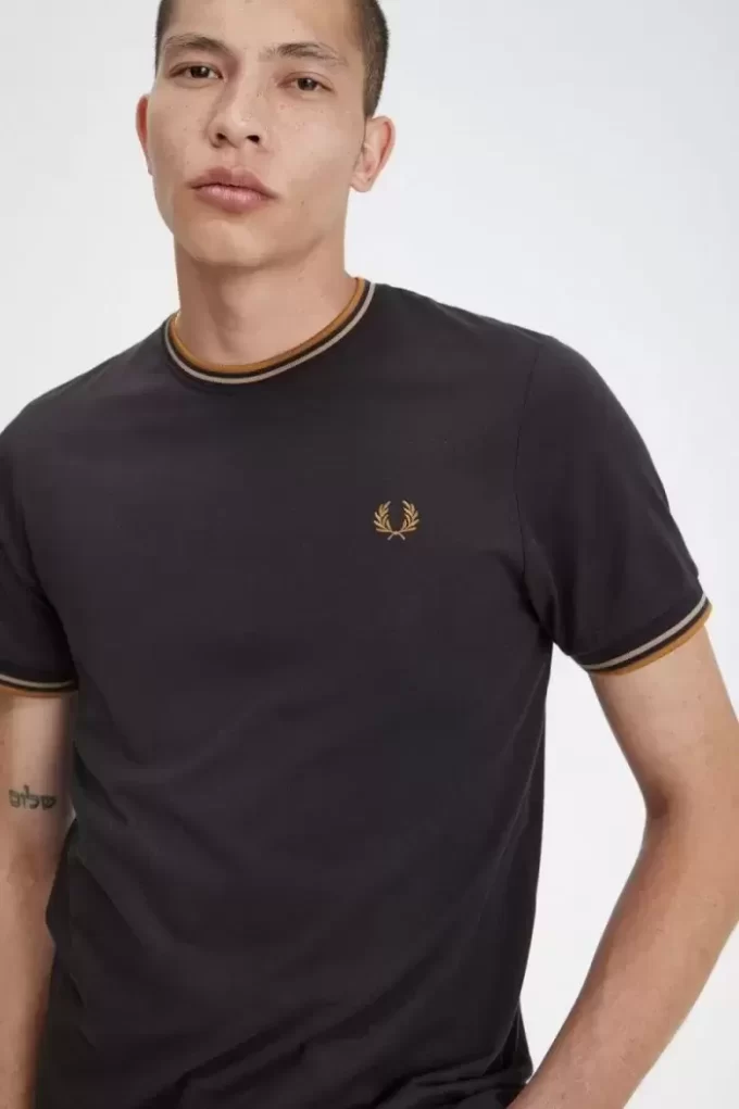 Herren-T-Shirt mit zwei Streifen
