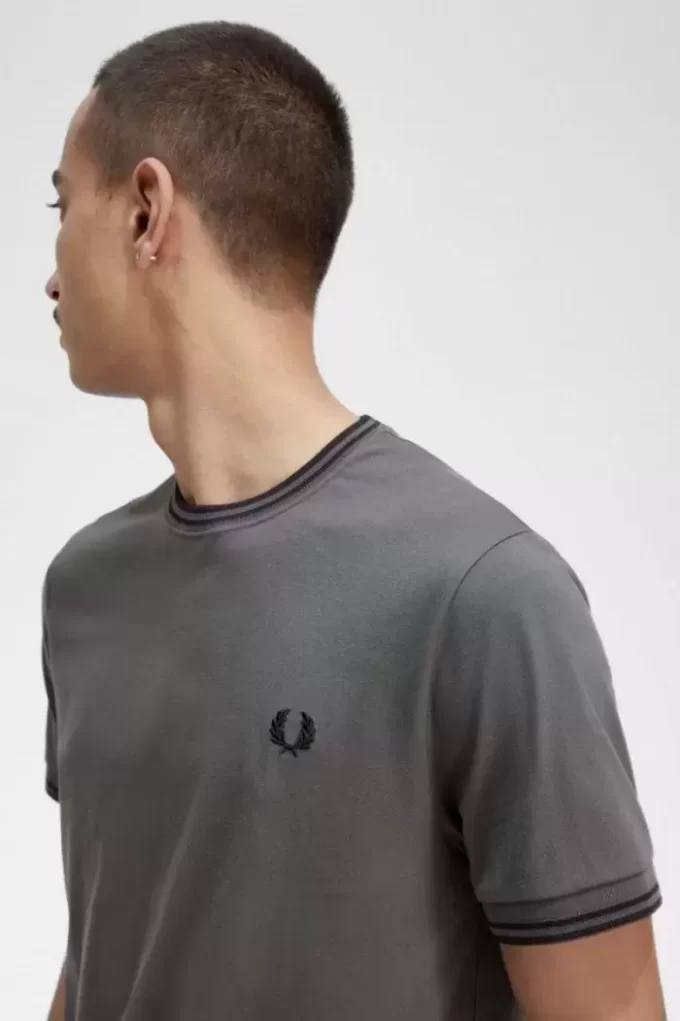 Herren-T-Shirt mit zwei Streifen