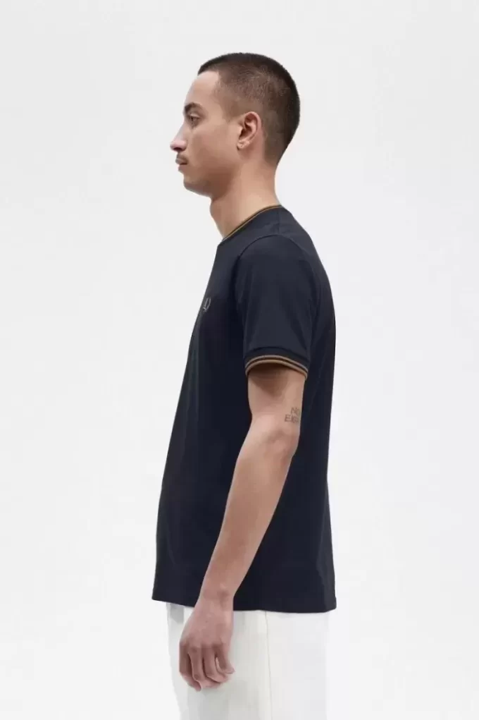 Herren-T-Shirt mit zwei Streifen