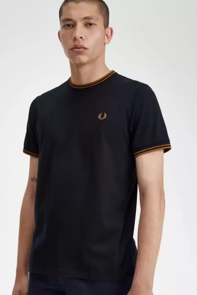 Herren-T-Shirt mit zwei Streifen