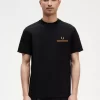 Herren-T-Shirt mit zwei Streifen und Tasche