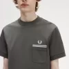 Herren-T-Shirt mit zwei Streifen und Tasche