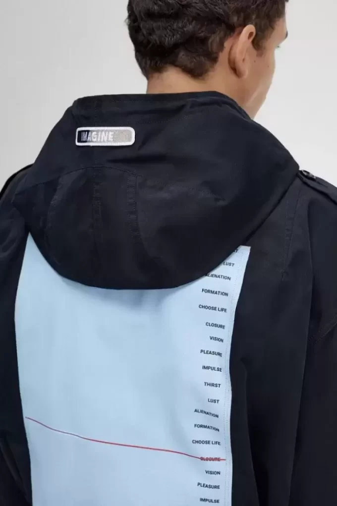Herrenparka mit bedrucktem Patch