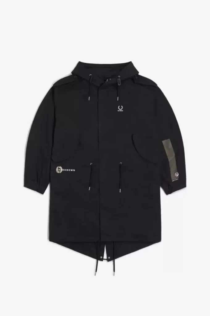 Herrenparka mit bedrucktem Patch