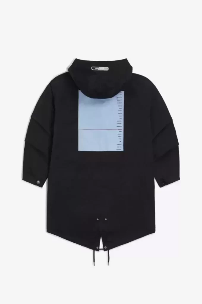 Herrenparka mit bedrucktem Patch