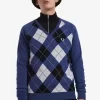 Herrenpullover mit V-Ausschnitt und Argyle-Muster aus Lammwolle