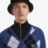 Herrenpullover mit V-Ausschnitt und Argyle-Muster aus Lammwolle