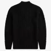 Herrenpullover mit Zopfmuster und V-Ausschnitt