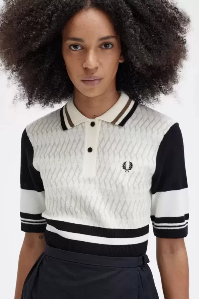 Jacquard-Strickhemd für Damen