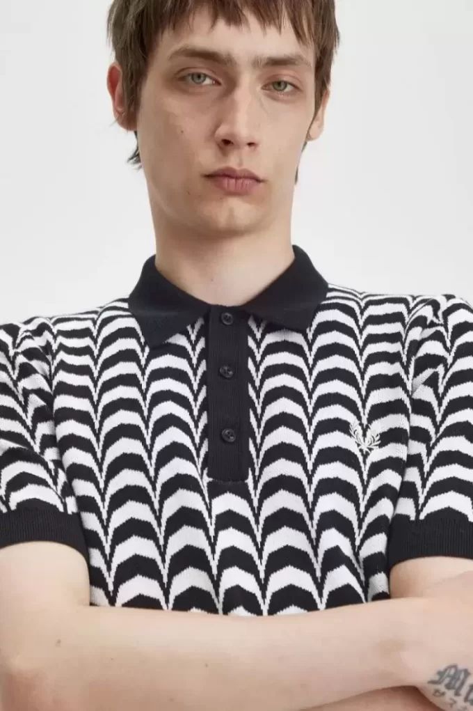 Jacquard-Strickhemd für Herren