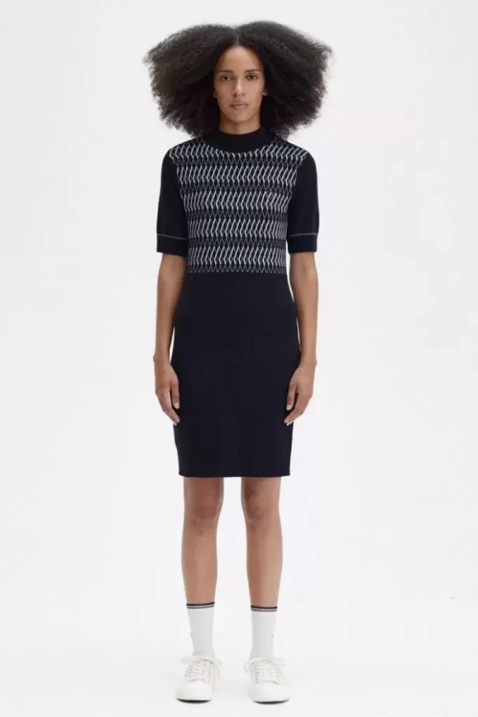 Jacquard-Strickkleid für Damen