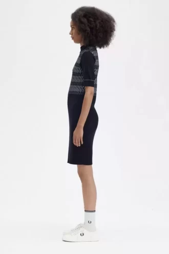 Jacquard-Strickkleid für Damen