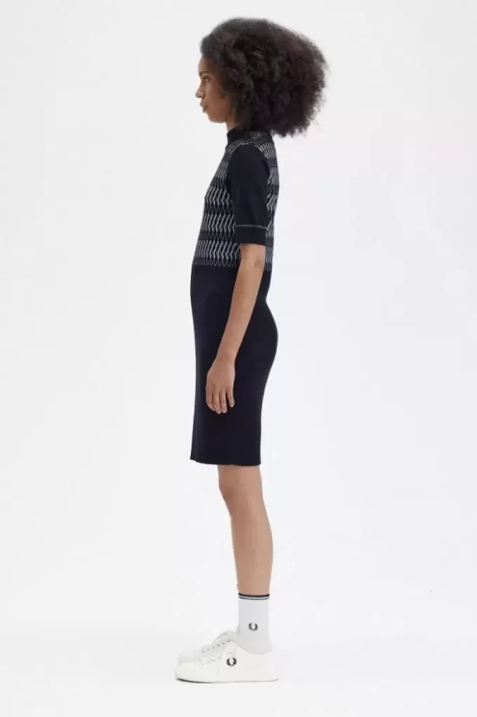 Jacquard-Strickkleid für Damen