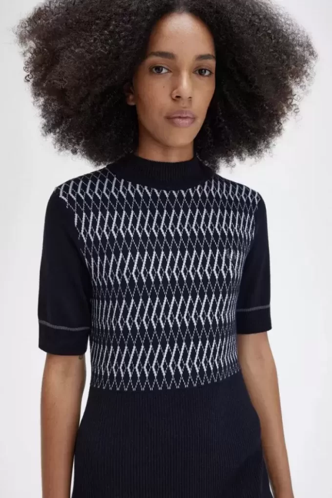 Jacquard-Strickkleid für Damen