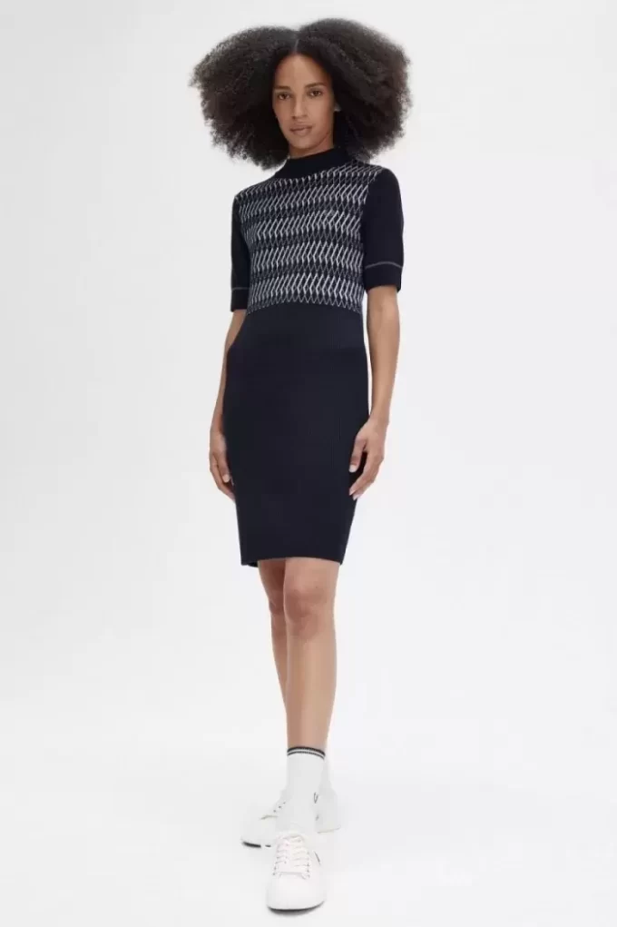 Jacquard-Strickkleid für Damen