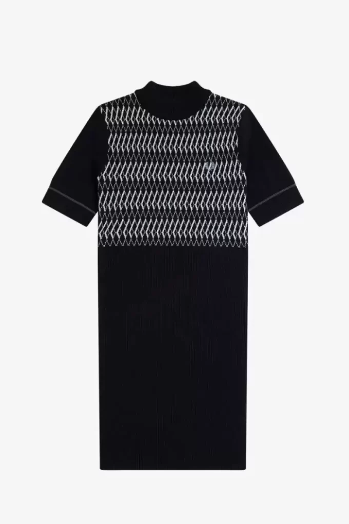Jacquard-Strickkleid für Damen
